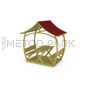 20 PM Roofed Wooden Picnic Table